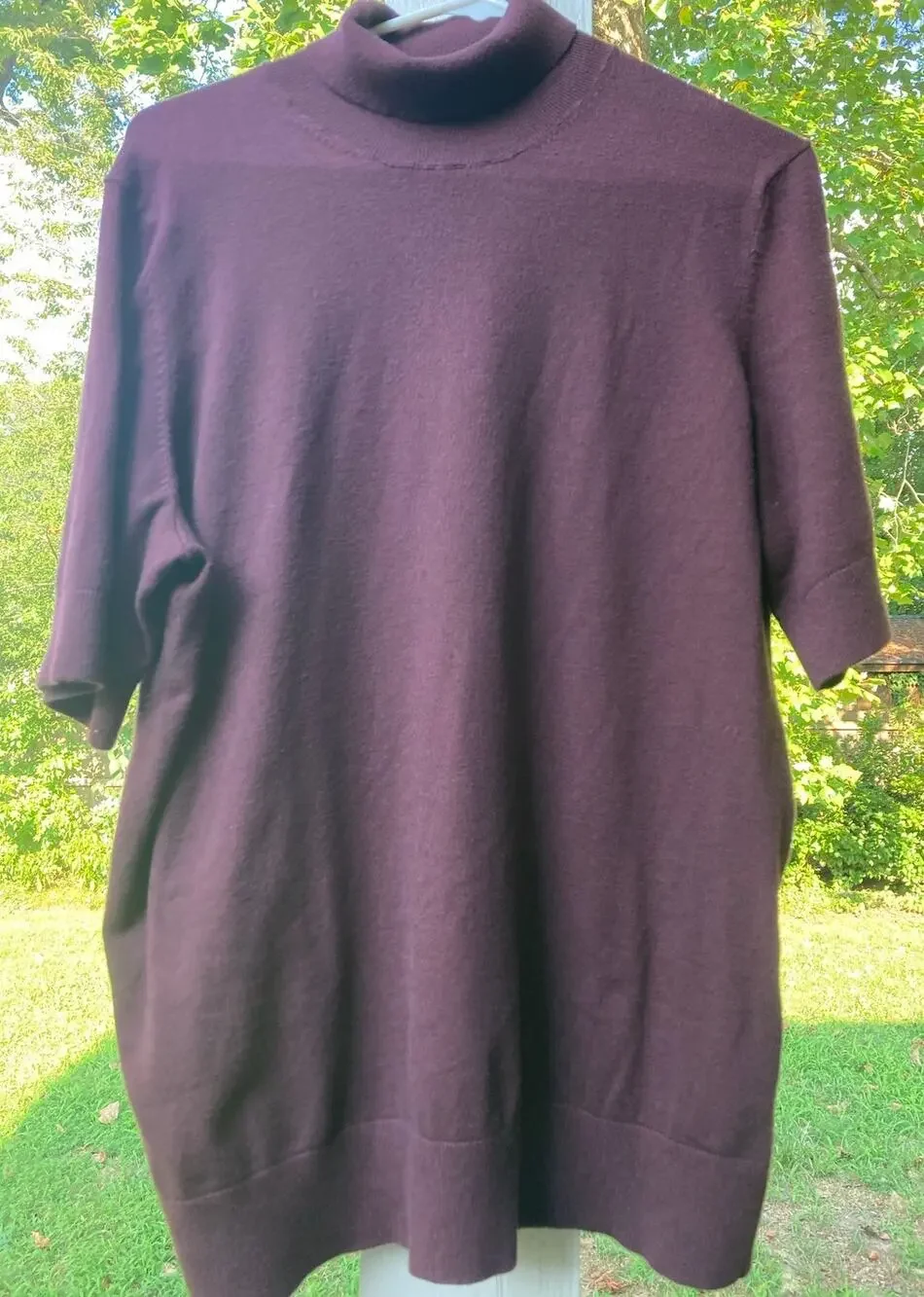Torrid - Burgundy Modern Minimalist Classic Short Sleeve Sweater Turtleneck - 3
